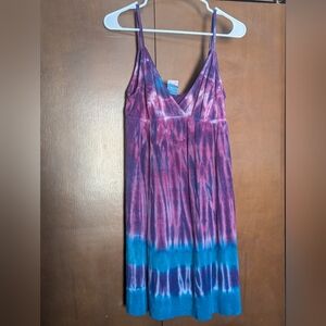 Lucky Brand Tie Dye Cover Up Dress Size Large Purple Blue Swim